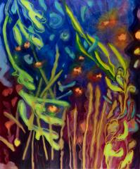 Night Garden and Fireflies II by Rachelle Krieger